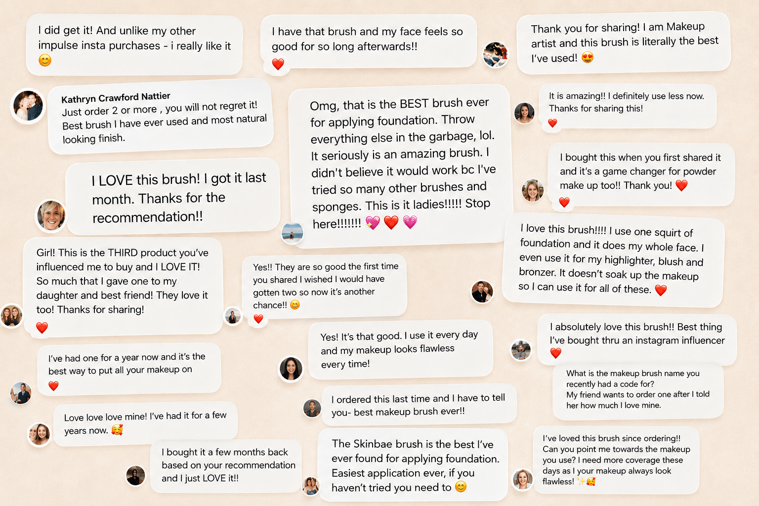 Customer reactions and messages about Premium+ Face & Body Foundation Brush