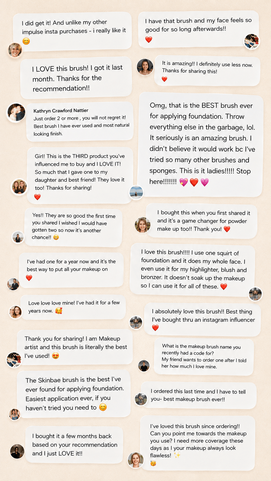 Customer reactions and messages about Premium+ Face & Body Foundation Brush